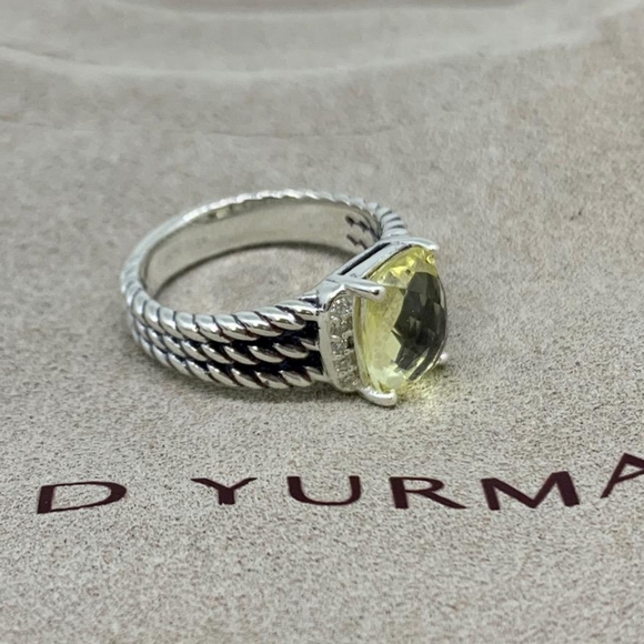 David Yurman Petite Wheaton Ring Lemon Citrine - Picture 2 of 4